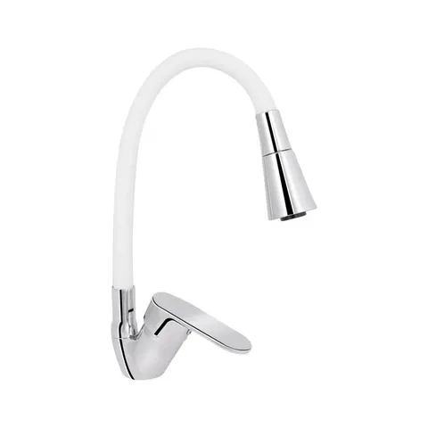 Змішувач для кухні Lidz Tani 008F3 з гнучким виливом (k40) LDTAN008F3WCR37037 Chrome/White