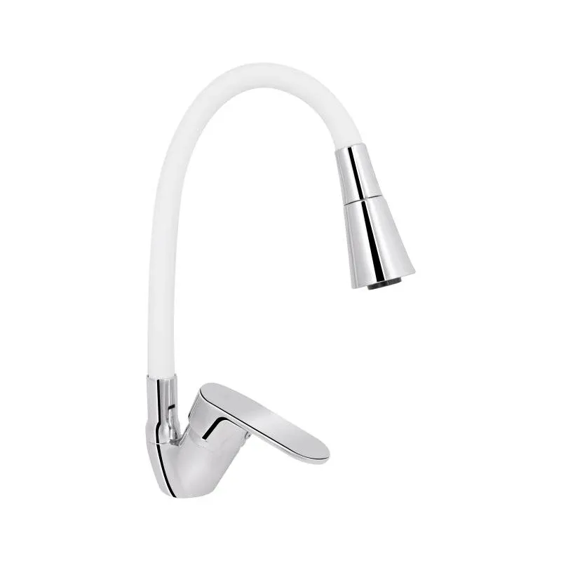 Змішувач для кухні Lidz Tani 008F3 з гнучким виливом (k40) LDTAN008F3WCR37037 Chrome/White