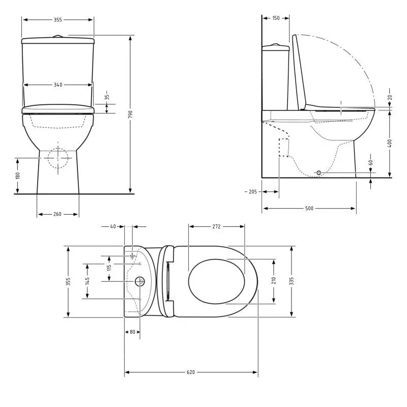 Унітаз підлоговий Qtap Arvin Ultra Quiet 630×350×795 мм з сидінням Soft-close, White QTARV27W49259 — фото 2