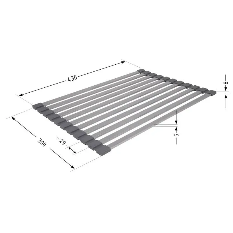 Сушарка на кухонну мийку Lidz Acsis LA13 Gray, плоска основа, для посуду 430х300 мм LDACSLA13GRA49767 — фото 2