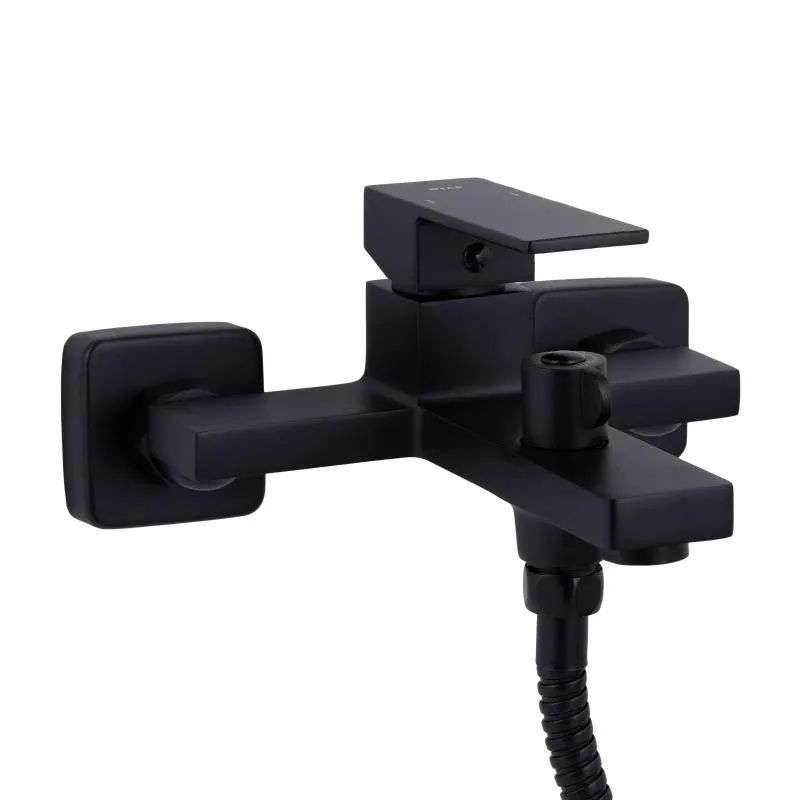 Змішувач для ванни Qtap Gemini (з душовим гарнітуром) QTGEM259BLM45682 Black Matt — фото 3