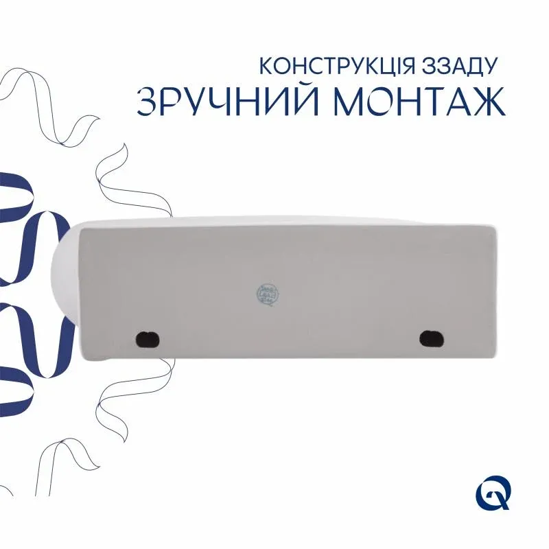 Комплект Qtap Leo: Раковина підвісна овальна ліва 430x285x160 мм White + Донний клапан PU02O — фото 5