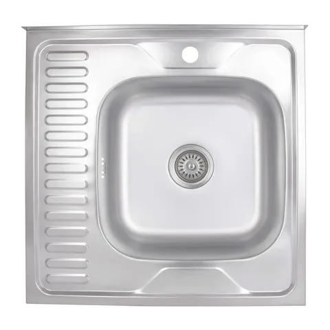 Кухонна мийка Brinex 6060-R 0,6 мм Satin (BRIN6060RSAT06)