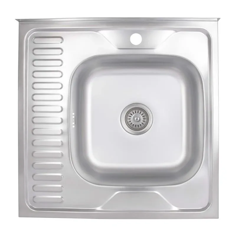 Кухонна мийка Brinex 6060-R 0,6 мм Satin (BRIN6060RSAT06)