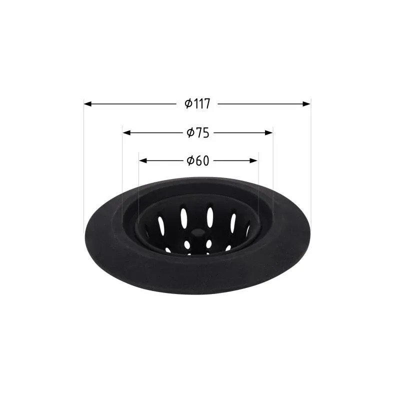 Сітка для сифона Lidz Acsis LA27 Black, силіконова, 117х117х37 мм LDACS33BLM49775 — фото 2