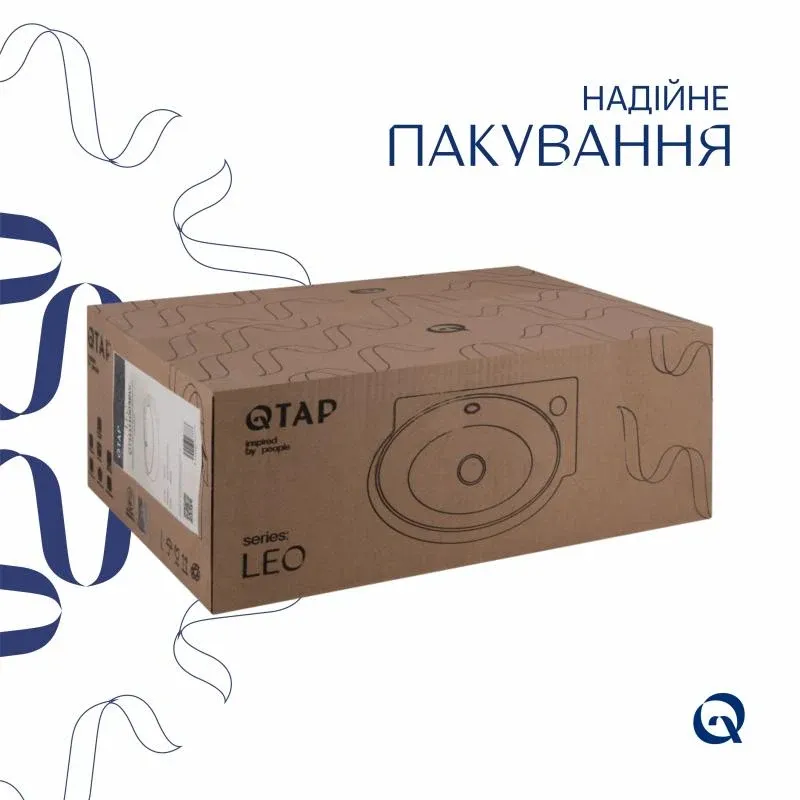 Раковина Qtap Leo 430x285x160 White QT11111008RW — фото 6