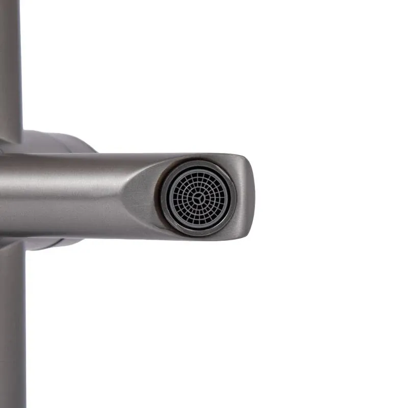 Змішувач для ванни Brinex Pure 006 з поворотним виливом (з душовим гарнітуром) Gunmetal Black BRIPUR006GRP — фото 7
