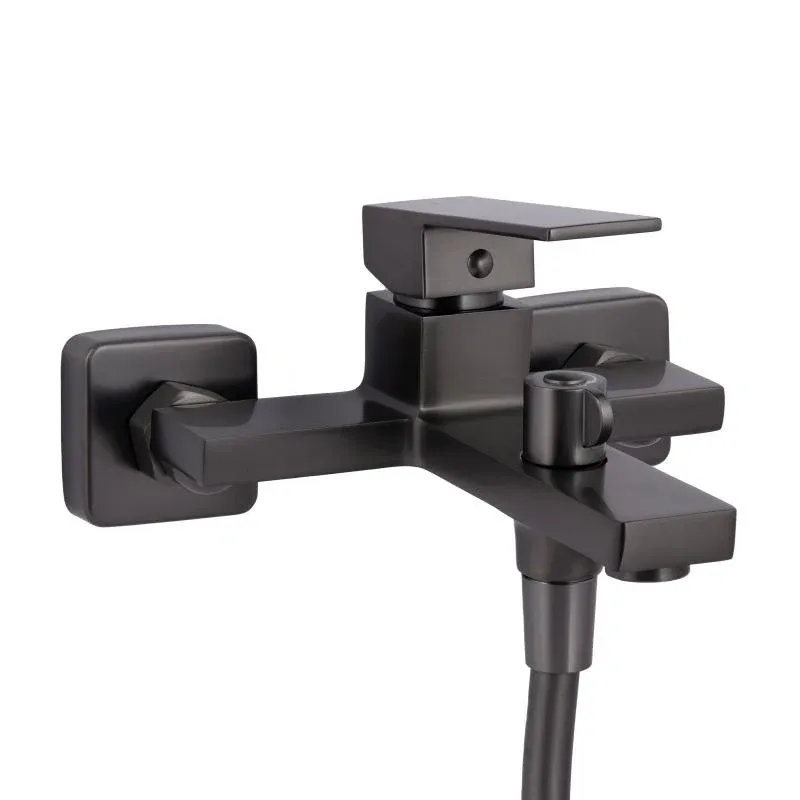 Змішувач для ванни Qtap Gemini (з душовим гарнітуром) QTGEM259GMB45684 Gunmetal Black PVD — фото 3