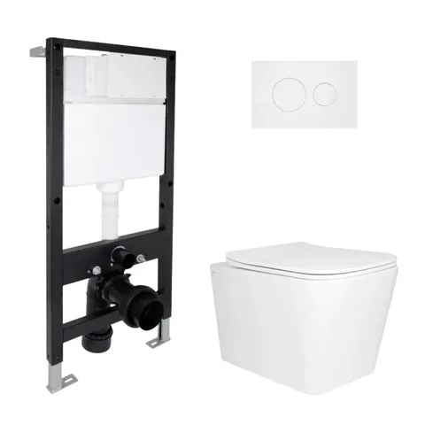 Готове рішення Qtap для ванної кімнати: підвісний унітаз Tern Ultra Quiet 525x345x360 + комплект інсталяції Standard (кругла клавіша White)