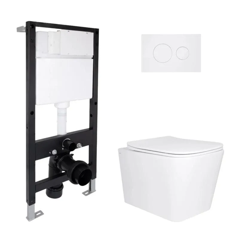 Готове рішення Qtap для ванної кімнати: підвісний унітаз Tern Ultra Quiet 525x345x360 + комплект інсталяції Standard (кругла клавіша White)