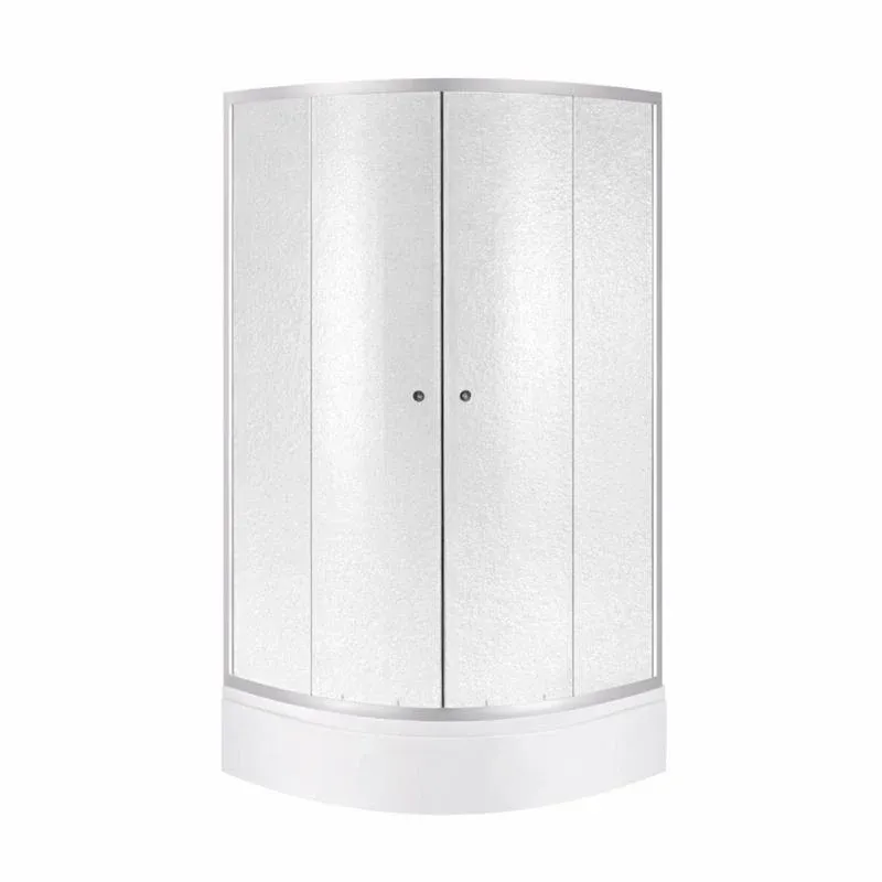 Душова кабіна Latwa SC80x80.SAT.MID.FR полукругла, скло Frost 4 мм + Душовий піддон KAPIELKA ST80x80x26, з панеллю Lidz