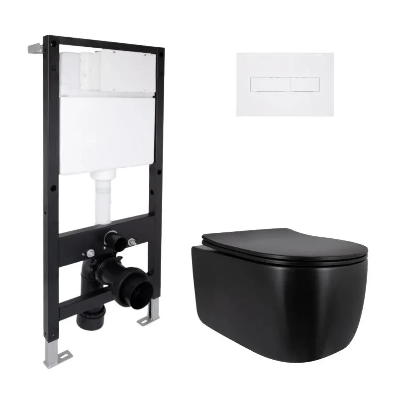 Готове рішення Qtap для ванної кімнати: підвісний унітаз Taurus Ultra Quiet 515x360x350 + комплект інсталяції Standard (лінійна клавіша White)