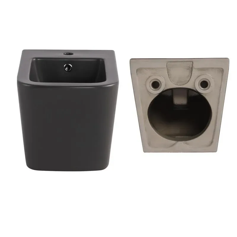 Комплект Qtap Tern Anthracite 3 в 1: підвісний унітаз Ultra Quiet + біде підвісне + раковина накладна QTROBAN49157 — фото 8