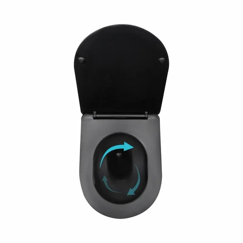 Унітаз підвісний Qtap Taurus Ultra Quiet 515×360×350 мм, Matt Black, з сидінням Slim Duroplast / Soft-close / Quick Release QTTAU28BLM50504 — фото 6