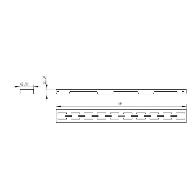Решітка для лінійного трапу Qtap Grate FD600 (BLA) — фото 2