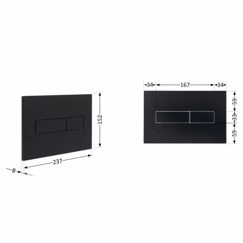 Клавіша змиву Qtap Standard 152x236x28 мм, Matt Black, лінійна QTSTD164BLM49473 — фото 2