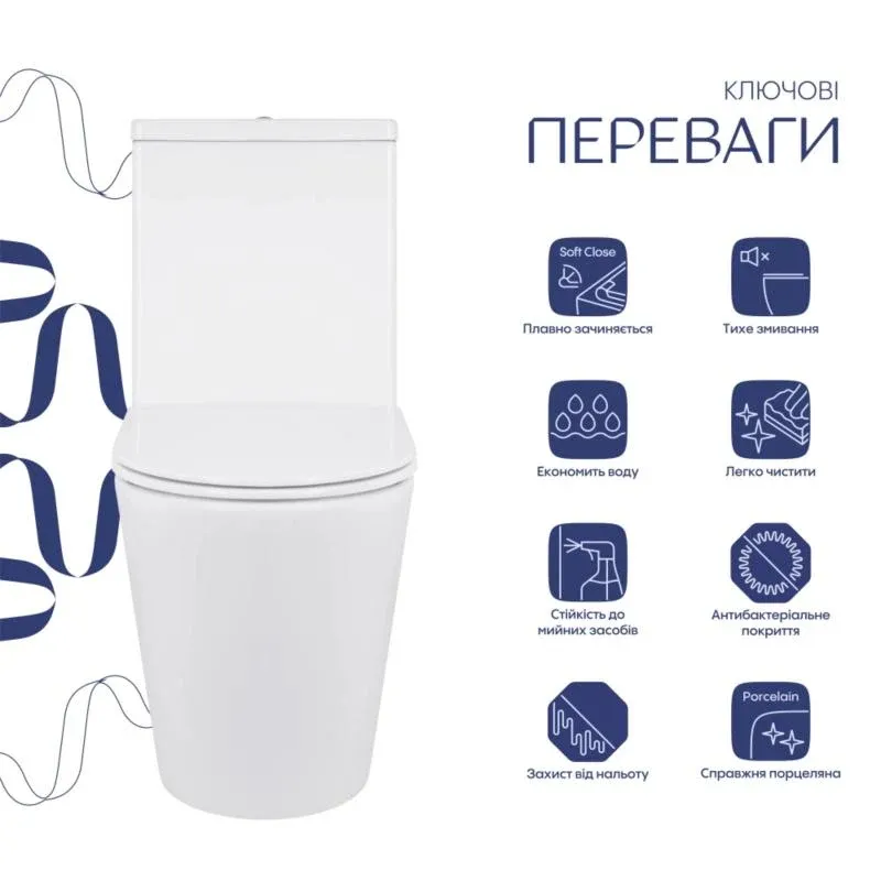 Унітаз підлоговий Qtap Swan Eco Ultra Quiet з сидінням Soft-close 640x360x835 мм QTSWA27W48748 White — фото 3