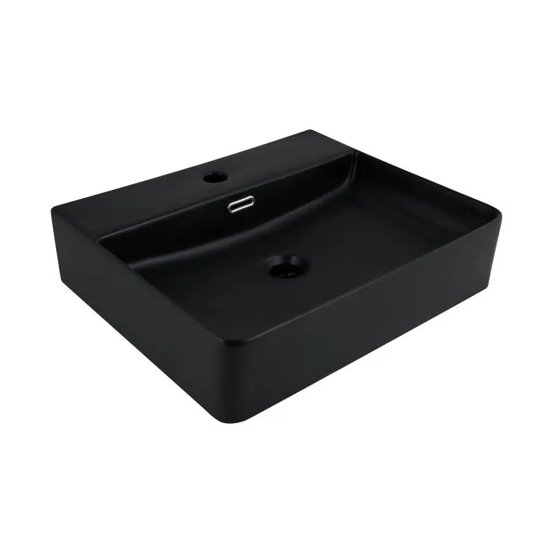 Раковина Qtap Nando LT 500х420х130 Matt black QT12116146AMB