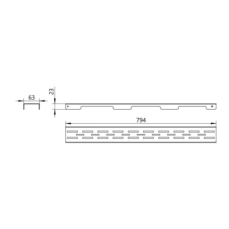 Решітка для лінійного трапу Qtap Grate FD800 (NKS) — фото 2