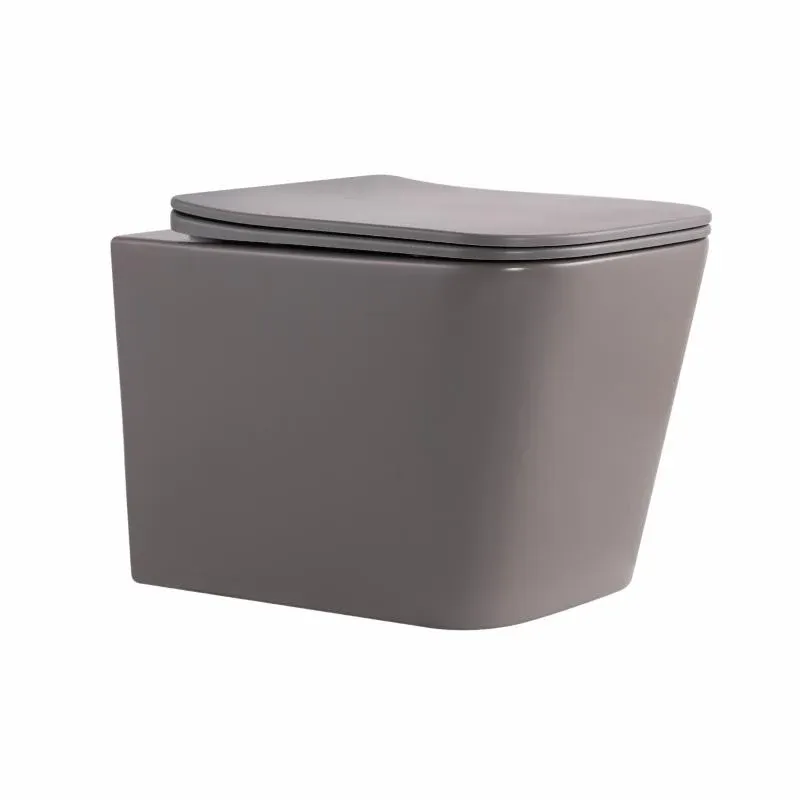Унітаз підвісний Qtap Tern Ultra Quiet 520×345×325 мм, Stone grey, з сидінням Slim Duroplast / Soft-close / Quick Release QTTER26SG49000