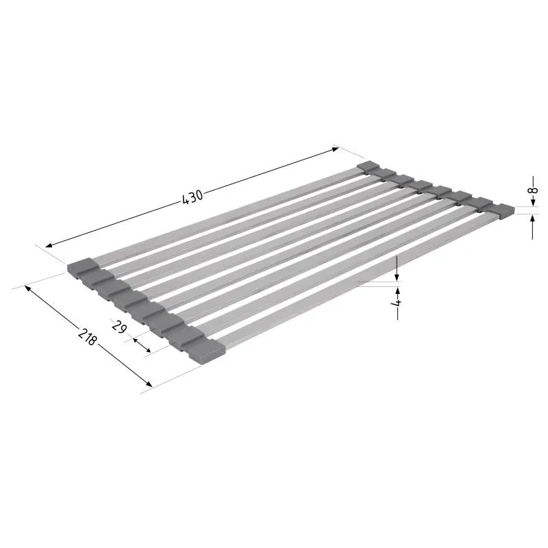 Сушарка на кухонну мийку Lidz Acsis LA11 Gray, плоска основа, для посуду 430х218 мм LDACSLA11GRA49765 — фото 2