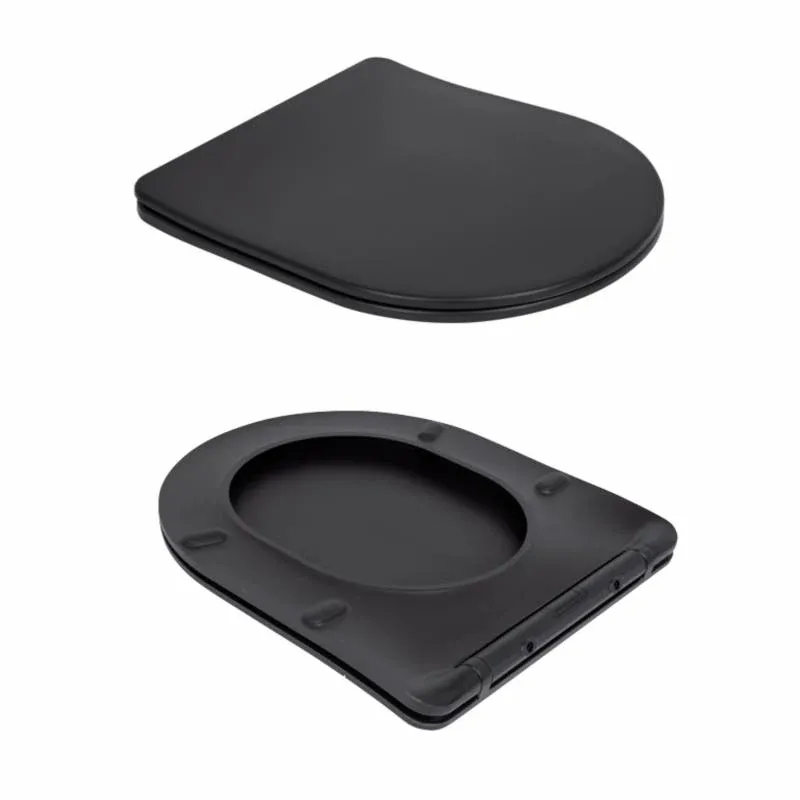 Унітаз підвісний Qtap Robin New Ultra Quiet безобідковий з сидінням Soft-close MATT BLACK QT13332381АSMB — фото 8