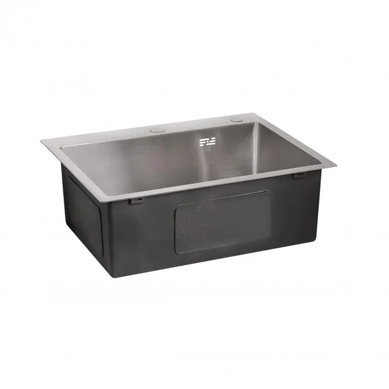 Мийка для кухні інтегрована Lidz Handmade H6050 (LDH6050BRU35371) Brushed Steel 3,0/1,0 мм — фото 4