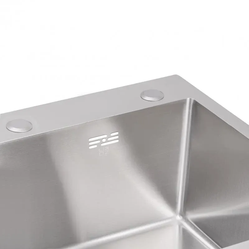 Мийка для кухні інтегрована Lidz Handmade H6050 (LDH6050BRU35371) Brushed Steel 3,0/1,0 мм — фото 6