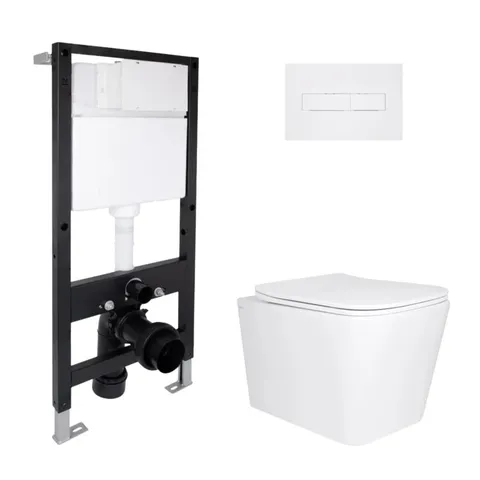 Готове рішення Qtap для ванної кімнати: підвісний унітаз Tern Ultra Quiet 525x345x360 + комплект інсталяції Standard (лінійна клавіша White)