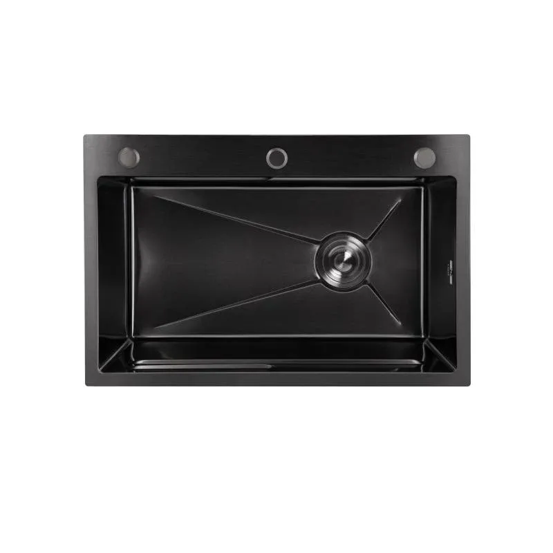 Мийка для кухні інтегрована Lidz Handmade H6845B Brushed Black PVD 3,0/1,0 мм LDH6845BRUBLM49456 — фото 3