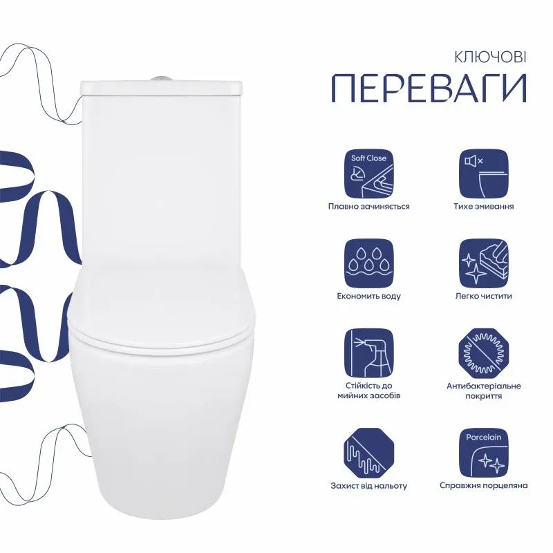 Унітаз підлоговий Qtap Jay Ultra Quiet з сидінням Soft-close 640x360x835 мм QT07222175TW White — фото 4