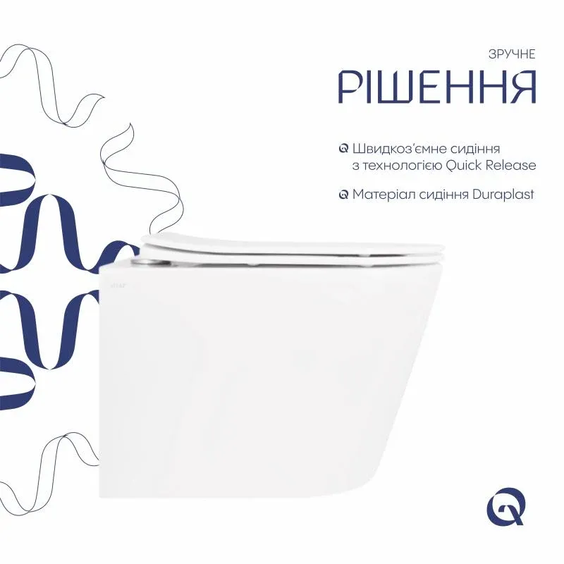 Унітаз підвісний Qtap Scorpio безободковий Ultra Quiet з сидінням Soft-close QT14332380ASW — фото 4