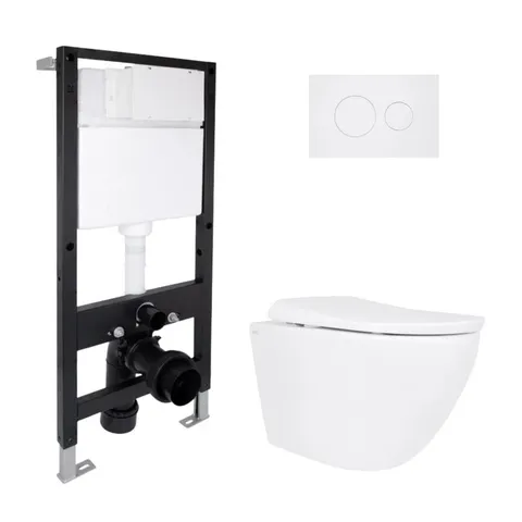 Готове рішення Qtap для ванної кімнати: підвісний унітаз Robin ML Ultra Quiet 520x365x365 + комплект інсталяції Standard (кругла клавіша White)