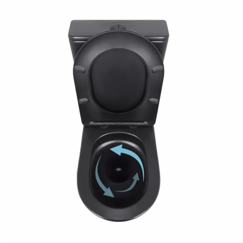 Унітаз підлоговий Qtap Scorpio Ultra Quiet безобідковий з сидінням Soft-close MATT BLACK QT14226088AMB — фото 6