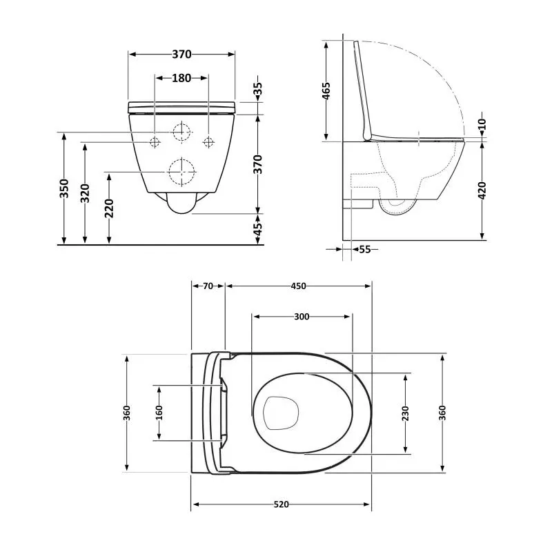 Унітаз підвісний Qtap Robin Ultra Quiet 520×365×340 мм, Stone grey, з сидінням Slim Duroplast / Soft-close / Quick Release QTROB26SG48996 — фото 2