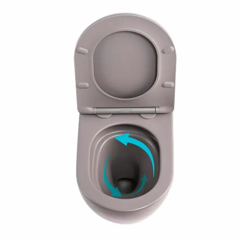 Унітаз підвісний Qtap Robin Ultra Quiet 520×365×340 мм, Stone grey, з сидінням Slim Duroplast / Soft-close / Quick Release QTROB26SG48996 — фото 6