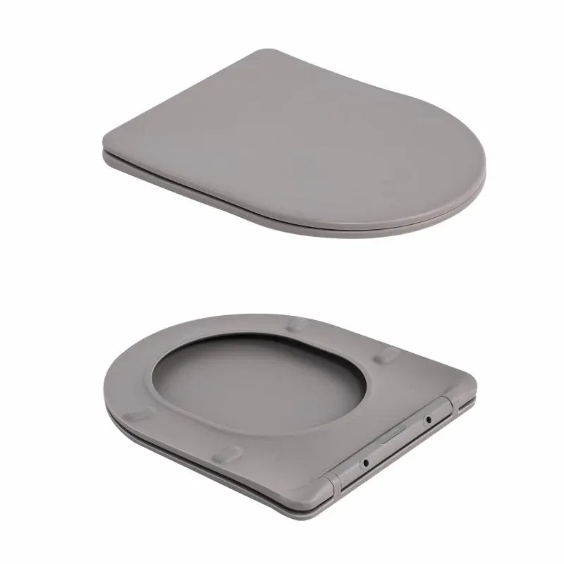 Унітаз підвісний Qtap Robin Ultra Quiet 520×365×340 мм, Stone grey, з сидінням Slim Duroplast / Soft-close / Quick Release QTROB26SG48996 — фото 8