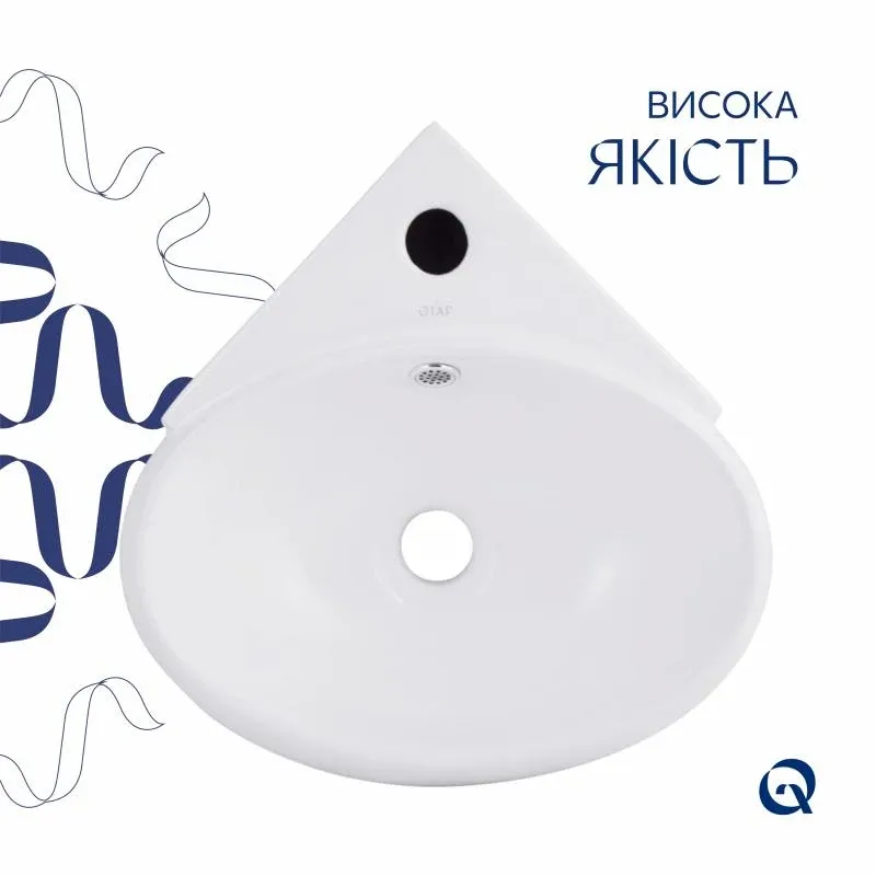 Раковина Qtap Leo 380x360x130 White QT11115010WN — фото 4