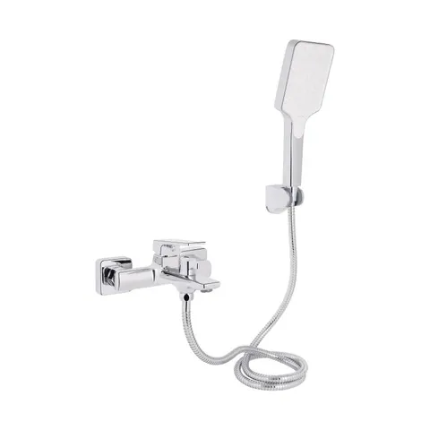 Змішувач для ванни Qtap Crow з душовим гарнітуром QTCRO259CRM48646 Chrome