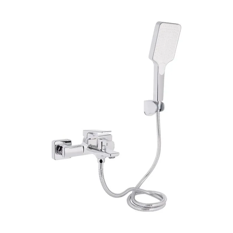 Змішувач для ванни Qtap Crow з душовим гарнітуром QTCRO259CRM48646 Chrome