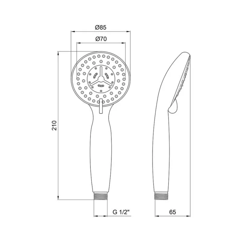 Лійка для ручного душу Лейки Lidz Niagara 04 85 мм округла LDNIA04CRM22033 Chrome — фото 2