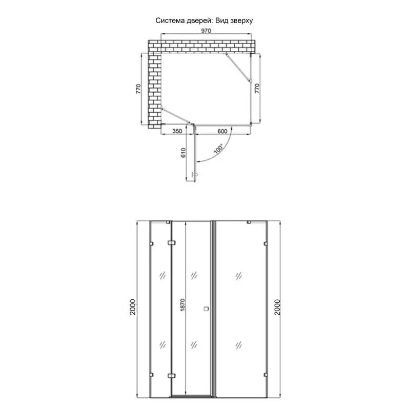 Душова кабіна Qtap Capricorn CRM1018RC6 100х80 см, скло Clear 6 мм, CalcLess, без піддона — фото 2
