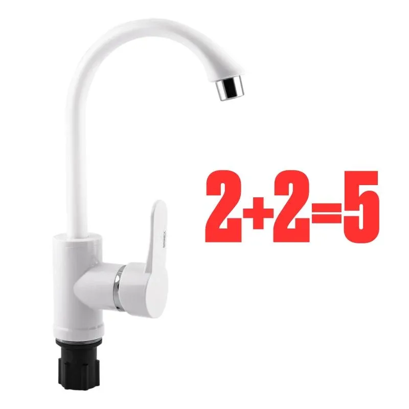 Акційний набір Brinex 2+2=5: Brinex 40W 007 Змішувач для кухні White (k40) BRIN40W007
