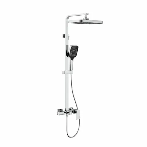 Душова система для кабіни Qtap Capricorn на три споживачі (з виливом) 53103KNC Chrome