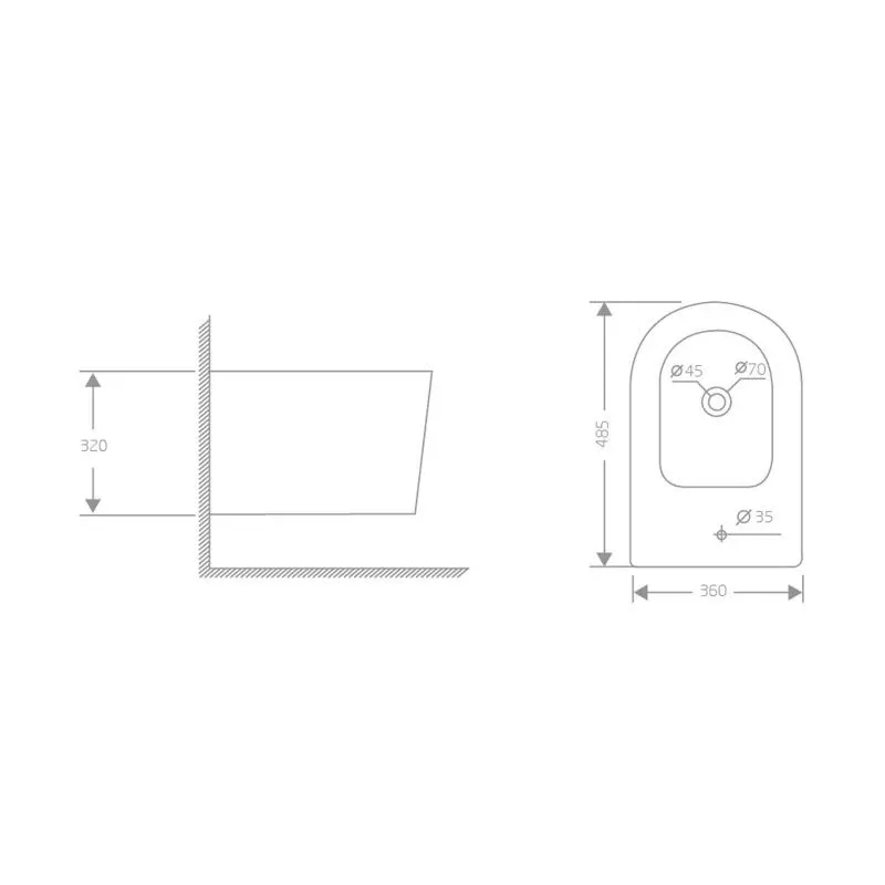 Біде підвісне Qtap  Swan 485х360х320 мм, White QT16555379W — фото 2