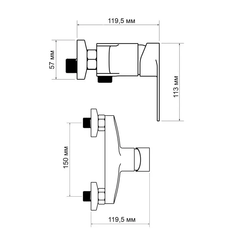 Змішувач для душу Lidz Tani 010 (з душовим гарнітуром) (k40) LDTAN010CRM44965 Chrome — фото 2