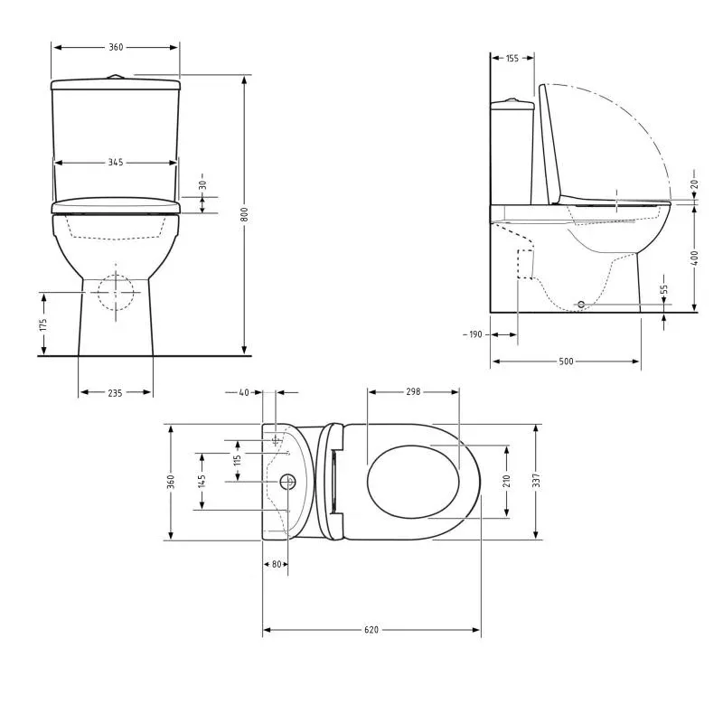 Унітаз підлоговий Qtap Stork Ultra Quiet 630×350×805 мм із сидінням Soft-close, White QTSTO27W49260 — фото 2