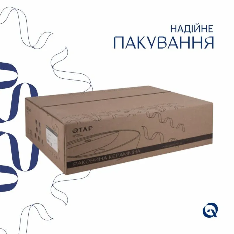 Комплект Qtap Cardinal: Раковина підвісна / накладна овальна 565х400х130 мм White + Донний клапан PU02 — фото 6