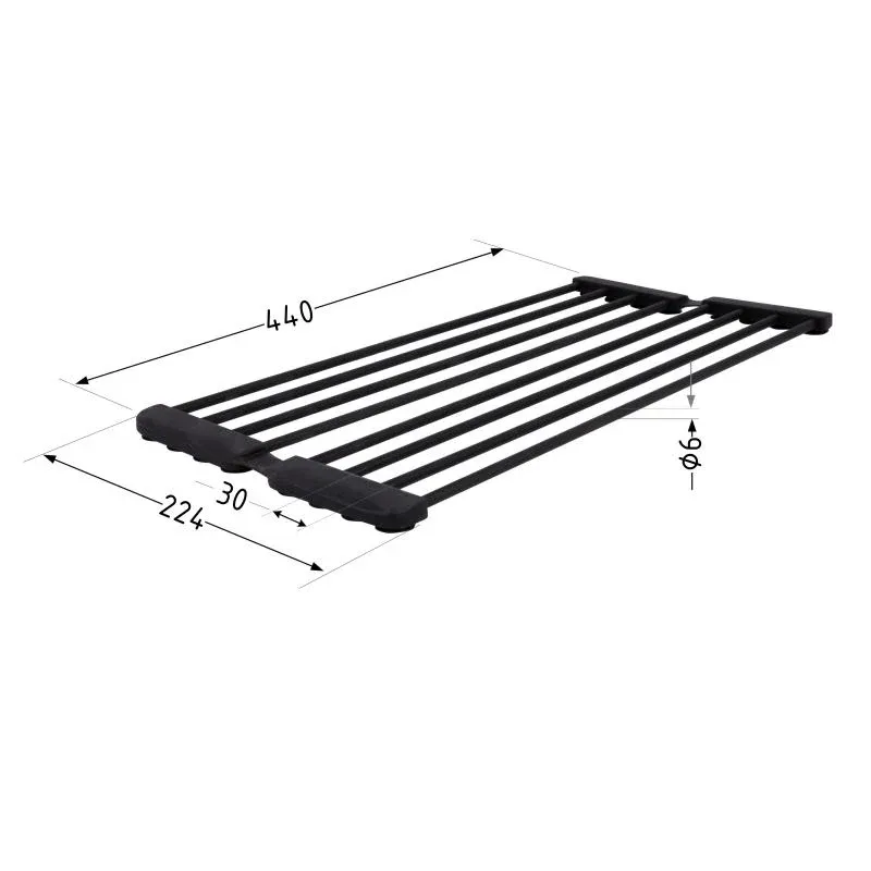 Сушарка на кухонну мийку з присоскою Lidz Acsis LA09 Black, кругла основа, для посуду 440х224 мм LDACSLA09BLM49777 — фото 2