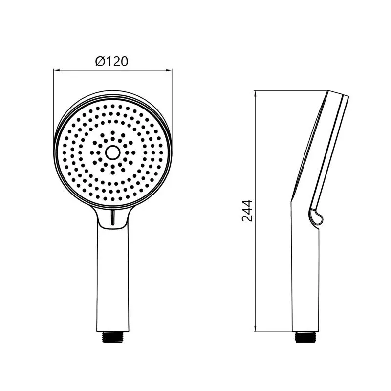 Лійка для ручного душу Qtap Rucni D 130 мм округла QTRUC125BLM45951 Black Matt — фото 2
